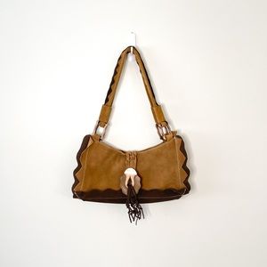 Vintage Cromia Genuine Leather Fringe Shoulder Bag